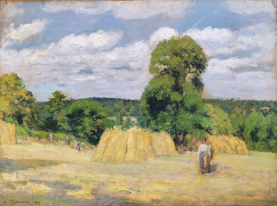 モンフーコーでの収穫、1876 作： Camille Jacob Pissarro
