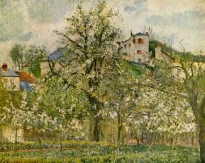 開花果樹のあるキッチンガーデン、1877、1939。 作： Camille Jacob Pissarro