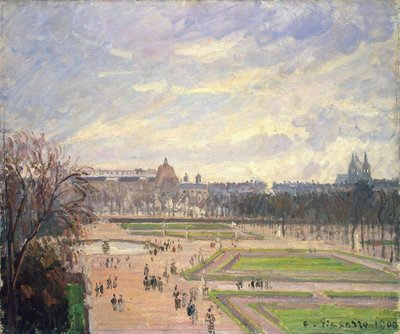 チュイルリー庭園。カミーユ・ピサロ（1830-1903）の絵画、油彩・キャンバス 作： Camille Jacob Pissarro