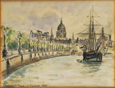 ロンドン、セントポール大聖堂、1890 作： Camille Jacob Pissarro