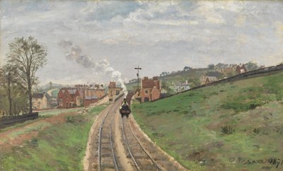 ロードシップレーン駅、ダリッチ、1871年 作： Camille Jacob Pissarro