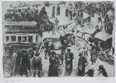 パリのアーブル広場c。 1897（亜鉛のリトグラフ） 作： Camille Jacob Pissarro