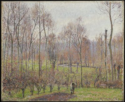 ポプラ、灰色の天気、エラニー、1895 作： Camille Jacob Pissarro