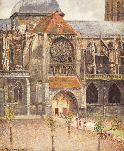 ディエップのサンジャック教会のポータル。ディエップのサンジャック教会のポータル、1901 作： Camille Jacob Pissarro