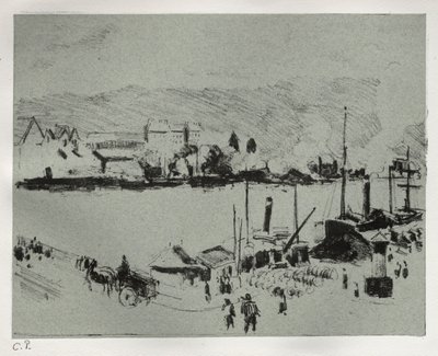 ルーアンのケボイエルデュー、c。 1896 作： Camille Jacob Pissarro