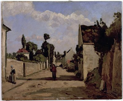 エルミタージュ通り、ポントワーズ、1867年（キャンバスに油彩、パネルに取り付け） 作： Camille Jacob Pissarro