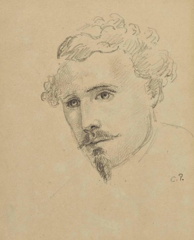 自画像、c。 1853年。 作： Camille Jacob Pissarro