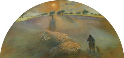 羊飼いと羊。羊飼いと羊、1890 作： Camille Jacob Pissarro