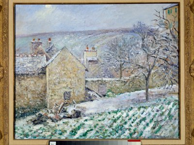エルミタージュ美術館の雪の効果。カミーユ・ピサロ（1830-1903）の絵画 作： Camille Jacob Pissarro