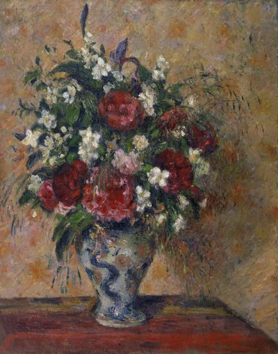 牡丹とモックオレンジのある静物、1872-1877 作： Camille Jacob Pissarro