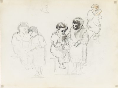 2人の子供の読書に関する研究 作： Camille Jacob Pissarro