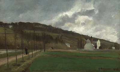 冬のマルヌの銀行、1866 作： Camille Jacob Pissarro