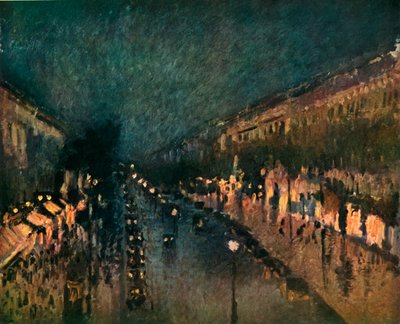 夜の大通りモンマルトル、1897年、1937年。 作： Camille Jacob Pissarro