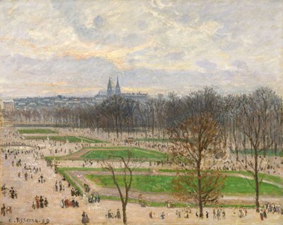 1899年の冬の午後のチュイルリー庭園 作： Camille Jacob Pissarro