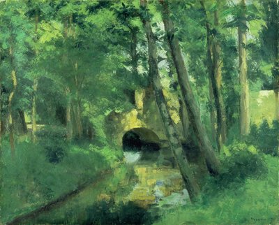 小さな橋、ポントワーズ、1875 作： Camille Jacob Pissarro