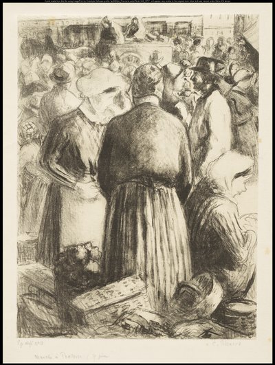 ポントワーズの市場、1895年頃 作： Camille Jacob Pissarro
