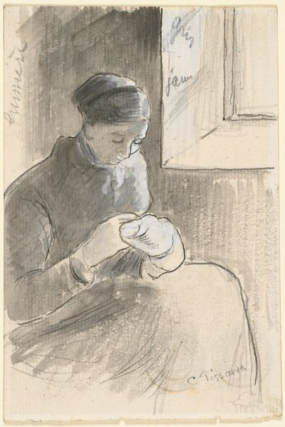 メンダー、c。 1881年。 作： Camille Jacob Pissarro