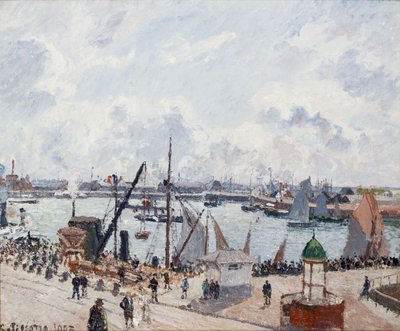 ルアーブルのアウターハーバー。朝。太陽 作： Camille Jacob Pissarro
