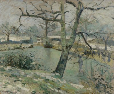 モンフーコーの池、冬の影響、1874 作： Camille Jacob Pissarro