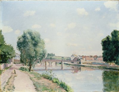 鉄道橋、ポントワーズ 作： Camille Jacob Pissarro