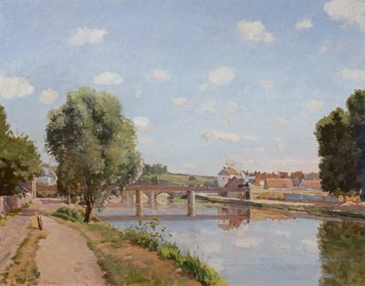 鉄道橋、ポントワーズ、1873 作： Camille Jacob Pissarro