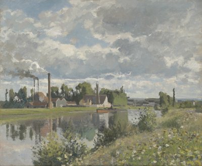 ポントワーズ近くのオワーズ川、1873 作： Camille Jacob Pissarro