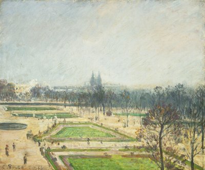 チュイルリーの池、ミスト。チュイルリー盆地、ミスト、1900 作： Camille Jacob Pissarro