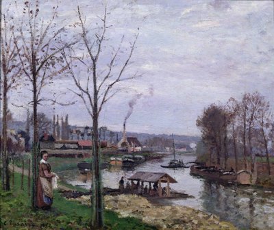 ウォッシングハウス、ポントワーズポートマルリー、またはウォッシュハウス、1872 作： Camille Jacob Pissarro