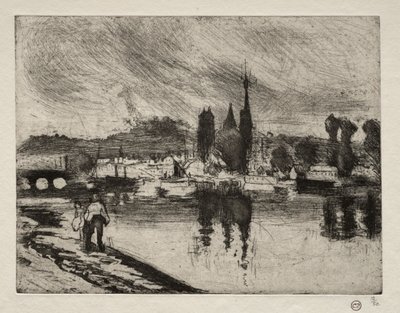 ルーアンの眺め、1884年。 作： Camille Jacob Pissarro