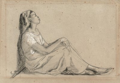 Jovem negra sentada, 1855-7 作： Camille Jacob Pissarro