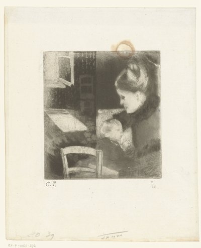 授乳中の女性 Enfant têtant sa mère 作： Camille Jacob Pissarro