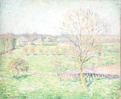 春のクルミの木がある畑 作： Camille Jacob Pissarro