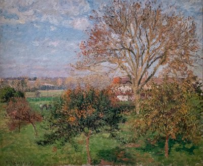 秋、エラニーの朝 作： Camille Pissarro