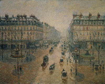 パリのオペラ通り 作： Camille Jacob Pissarro