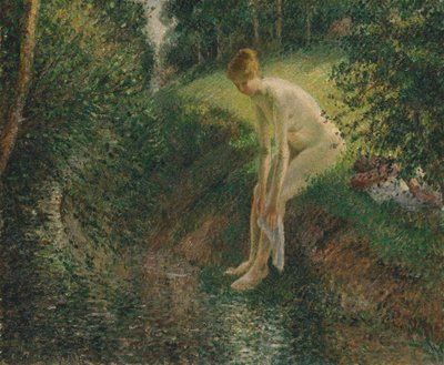 森の水浴び、1895年。 作： Camille Jacob Pissarro