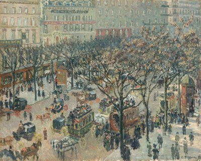 Boulevard des Italiens, 朝, 日光 作： Camille Pissarro