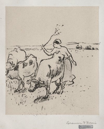 牛飼い 作： Camille Pissarro