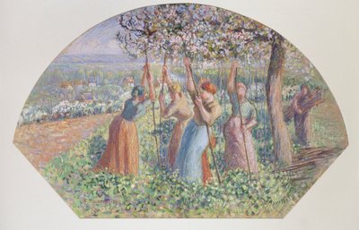 扇風機のデザイン。ピー・ステーカーズ（1890年 作： Camille Pissarro