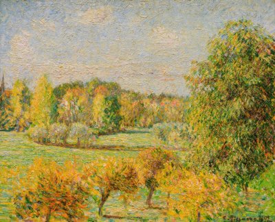 秋の効果、クルミの木、Eragny 作： Camille Pissarro
