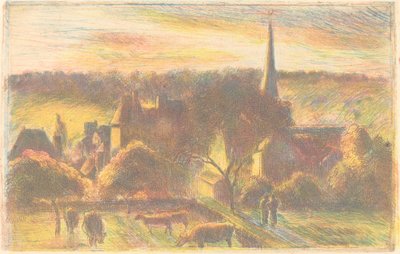 エラニーの教会と農場 エラニーの教会と農場、1890年。 作： Camille Pissarro