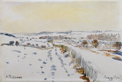 雪の下のエラニー 作： Camille Pissarro