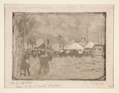セント マーチンズ フェア、? ポントワーズ（ポントワーズでのサンマルタンフェア） 作： Camille Pissarro