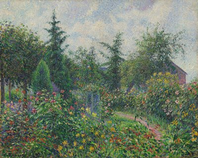 オクターブ・ミルボーの庭と鶏小屋、レ・ダン、1892年。 作： Camille Pissarro