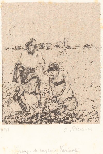 農民のグループ 農民のグループ、c。 1899年。 作： Camille Pissarro