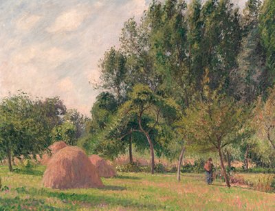 干し草の山、朝、エラニー、1899年。 作： Camille Jacob Pissarro