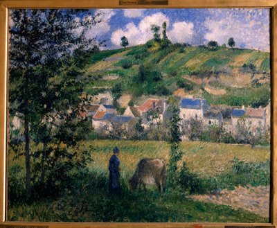 シャポンヴァルの風景 絵画 カミーユ・ピサロ（1830-1903） 1880年 日。0.54x0.65 m パリ、オルセー美術館 作： Camille Jacob Pissarro