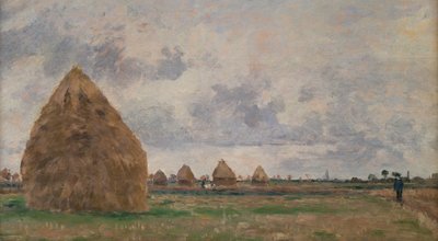 干し草のある風景 作： Camille Pissarro