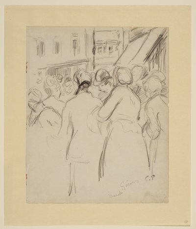 ジゾーの市場 作： Camille Jacob Pissarro
