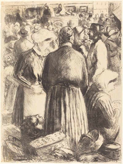 ポントワーズの市場 ポントワーズの市場、c。 1895年。 作： Camille Pissarro