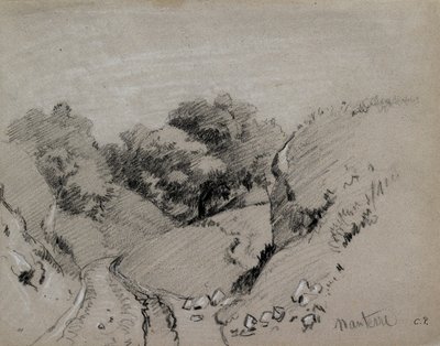 ナンテール、c1860 作： Camille Pissarro